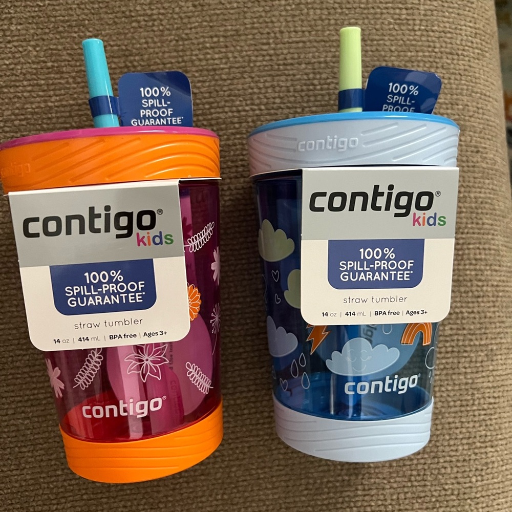 2 spill proof contigo cups. 14oz